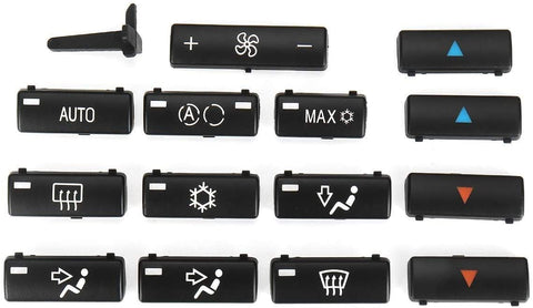 Iinger E39 X5 14 Button Key Caps Climate A/C Control Control Panel Switch Buttons Cover Key Caps Fit for BMW E39 E53 525i 530i 540i M5 X5