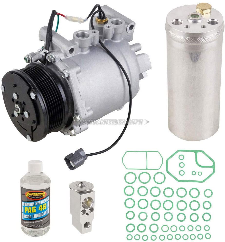 AC Compressor & A/C Kit For Honda Civic Si EP3 & Acura RSX - Includes Drier Filter, Expansion Valve, PAG Oil & O-Rings - BuyAutoParts 60-80272RK New
