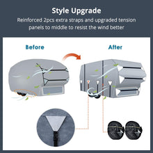 KING BIRD Upgraded 5th Wheel RV Cover, Extra-Thick 5 Layers Anti-UV Top Panel, Durable Camper Cover, Fits 26'-29' Motorhome -Breathable, Water-Proof, Rip-Stop with 2Pcs Extra Straps & 4 Tire Covers