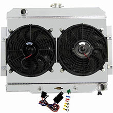 CoolingSky 4 Row Core Aluminum Radiator +2X12" Fan w/Shroud for 1972-86 Jeep CJ5 CJ6 CJ7 (GM Chevy Engine Swap Only)
