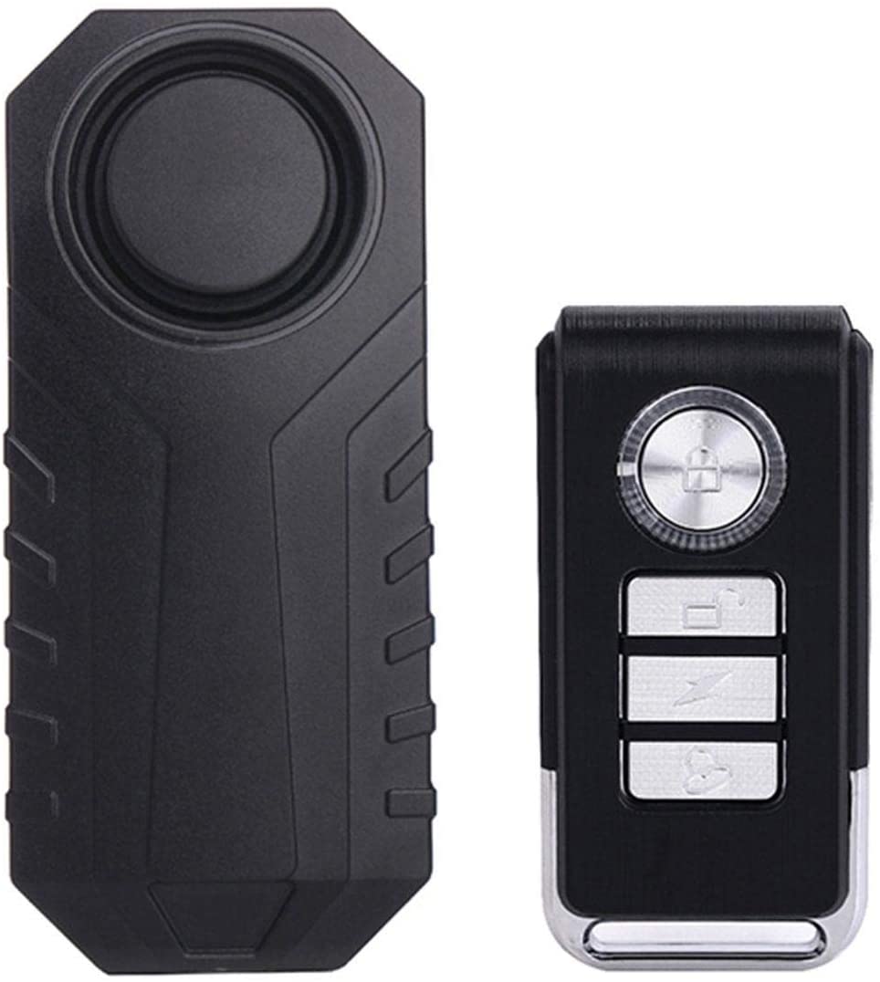 juman Remote Wireless Anti-Theft Motorcycle Bike Alarm, Waterproof Bicycle Security Alarm Vibration Sensor, 113dB Loud