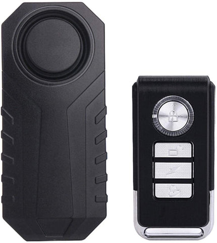juman Remote Wireless Anti-Theft Motorcycle Bike Alarm, Waterproof Bicycle Security Alarm Vibration Sensor, 113dB Loud