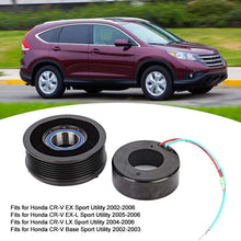 AC Compressor Clutch, A/C Air Conditioning Compressor Clutch Coil Assembly Kit with Bearing, Coil and Pulley Fit for Honda CR-V 2002-2006, Replaces Part# 38810PNB006