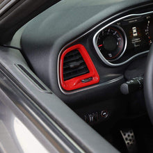 Bishop Tate (Left Hand Drive ONLY) Car Styling Red Side A/C Air Outlet Vent Frame Decoration Cover Trim for Dodge Challenger 2015-2019