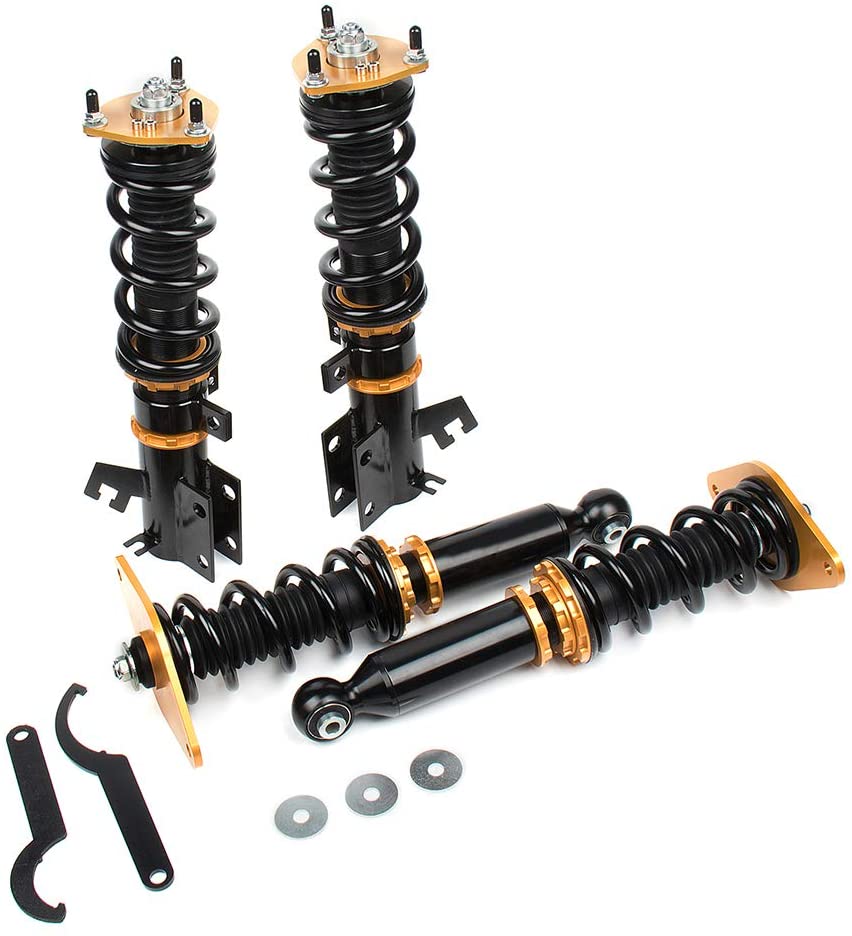 Coilover Struts Spring Shocks Adjustable Height Coilovers Suspension Struts Coil Spring Shocks and Struts Full Set Kits ECCPP Fit for 2001-2005 Nissan Almera /2000-2006 Nissan Sentra