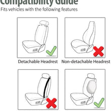 FH Group FB030102 Light & Breezy Gray/Black Cloth Seat Cover Set Airbag & Split Ready- Fit Most Car, Truck, SUV, or Van