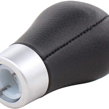 XtremeAmazing 5 Speed Manual Shift Knob with Leather Gear Lever Shifter and Handbrake Boot Cover Gaiter Black