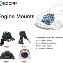 ECCPP Engine Motor and Trans Mounts A6647 A4606 A4617 A4641 Set of 4 Fit For Mitsubishi Lancer 2002-2007 2.0L