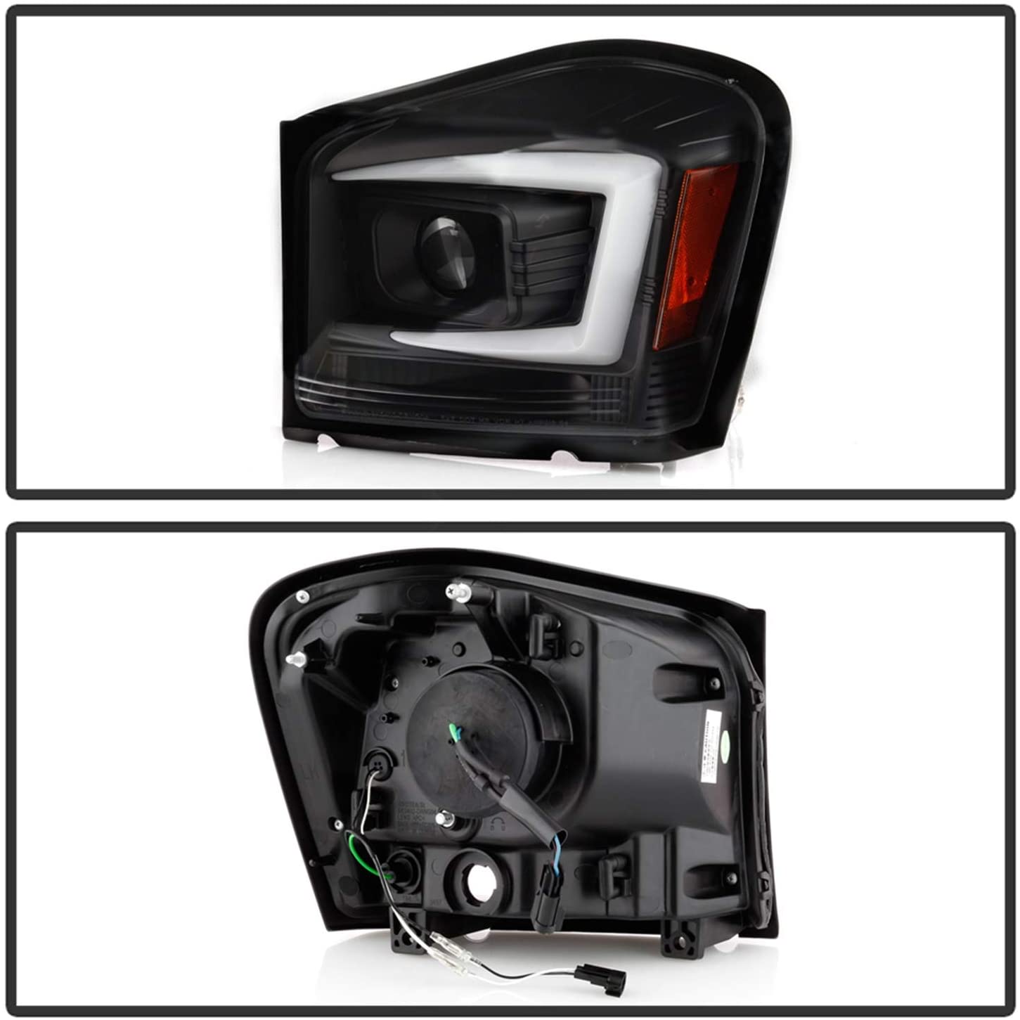 Spyder 5086600 Dodge Durango 2004-2006 Projector Headlights - Low Beam-H7(Included) ; High Beam-H7(Included) ; Signal-3557(Included) - Black