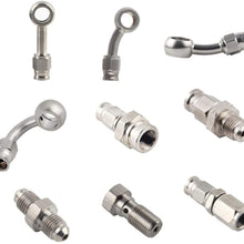 WHWEI AN3 Motorcycle Motor Bike Hydraulic Brake Oil Hose Line Banjo Fitting m10x1 Stainless Steel 10mm (Color : 90 Degree)