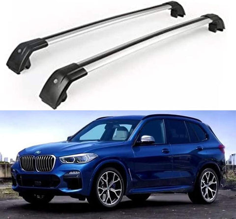 Chebay 2Pcs Fits for X5 G05 2019 2020 Crossbar Cross Bar Roof Rail Roof Rack Rail Rack Lockabel Baggage Luggage Carrier Adjustable - Silver