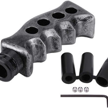 Qiilu Universal Manual Transmission Car Gun Grip Knife Handle Gear Shift Lever Knob Shifter(Titanium)