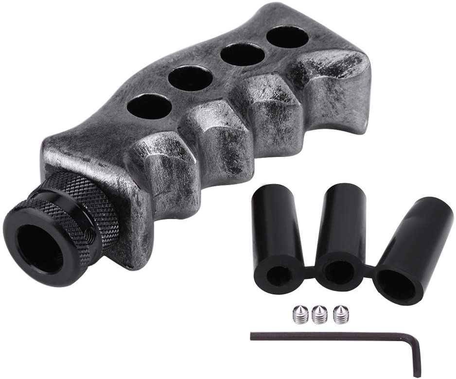 Qiilu Universal Manual Transmission Car Gun Grip Knife Handle Gear Shift Lever Knob Shifter(Titanium)