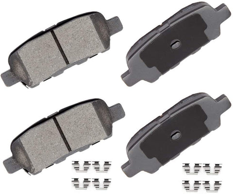 BRAKEUS Professional Ceramic Pads Fit for Infiniti,for Nissan 350Z 370Z Altima Juke Leaf Maxima Murano Pathfinder Quest Rogue, Suzuki Grand Vitara,Clip Hardware
