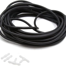 uxcell 10M 5mm Inner Dia Black Rubber Car Vacuum Hose Water Tube Pipe w Connector