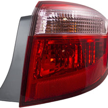Brock Replacement Passengers Taillight Red w/Clear Quarter Panel Mounted Lens Compatible with 17-19 Corolla 81550-02B00 TO2805130