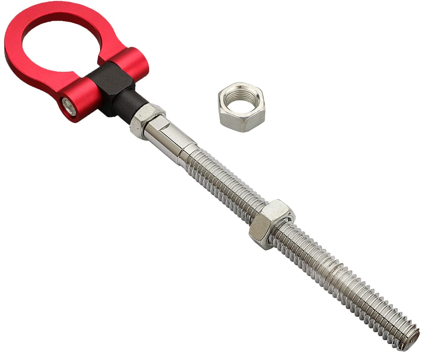 MG Pro-industry Front & Rear Bumper Reverse Screw on Racing Tow Hook Kit Heavy Duty for Ford Mustang 1996-2019,Focus MK4 2017-2019,Focus RS 2017-2019 (Red)