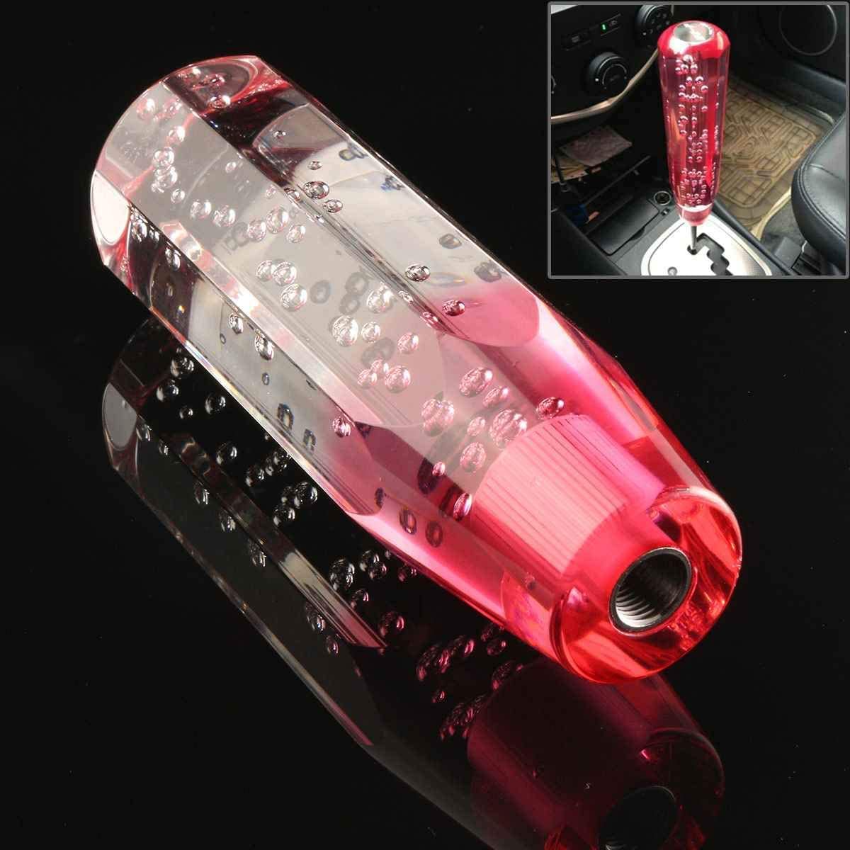 MACHSWON Universal Car Manual Shift Knob, Crystal Bubble Pink + White Gear Shift Knob (20CM)