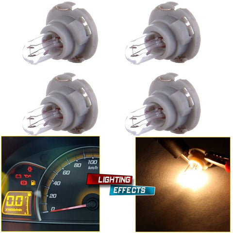 cciyu 4 Pack 12V Ice Blue T4 Neo Wedge Halogen Bulb A/C Climate Control Light Bulbs