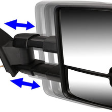 Right Side Powered Glass Telescoping Smoked LED Turn Signal Side Towing Mirror Replacement for Chevy/GMC C/K Tahoe 88-00