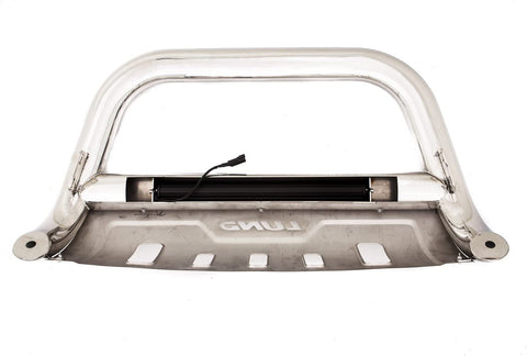 Lund 47021211 Bull Bar with Integrated LED Light Bar, Polished Stainless Steel for 2007-2018 Jeep Wrangler JK