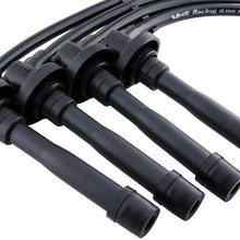 VMS RACING 94-01 10.2mm High Performance Engine SPARK PLUG WIRES Wire Set in BLACK Compatible with Honda Acura Integra Type-R ITR Civic VtiR Vti VTi-S GS-R DC2 DB8 hatch DOHC VTEC B18 B18B 94-01
