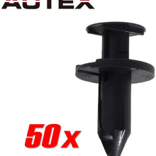 PartsSquare 50pcs Durable Nylon Bumper Fender Push Type Clips Auto Body Retainer Fender Liner Fastener Rivet Automotive Car Clamps