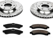 Power Stop K2057 Front Brake Kit with Drilled/Slotted Brake Rotors and Z23 Evolution Ceramic Brake Pads