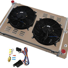 CoolingCare All Aluminum 3 Row Radiator+ Fan Shroud w/Relay Kits for Chevy/GMC C10 C20 C30 K10 K20 K30 C/K Series Pickup Truck Camaro Blazer 1970-1987