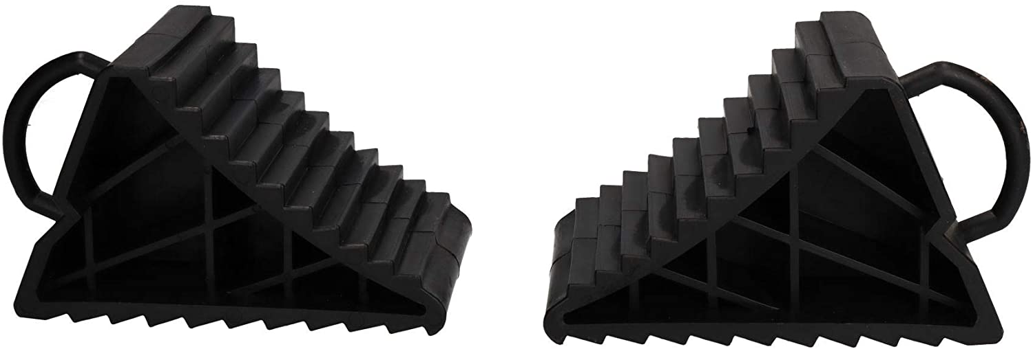 AB Tools 2 Pack Safety Wheel Chocks Blocks Car Trailer Caravan Horsebox Wedge