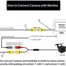 12V CCD Car Vehicle Auto Universal Waterproof Rear Front Side View Backup Reverse Camera Starlight Night Vision with Wire Loop for Car,SUV,Camper,Van,RV,Pickup Truck,Jeep