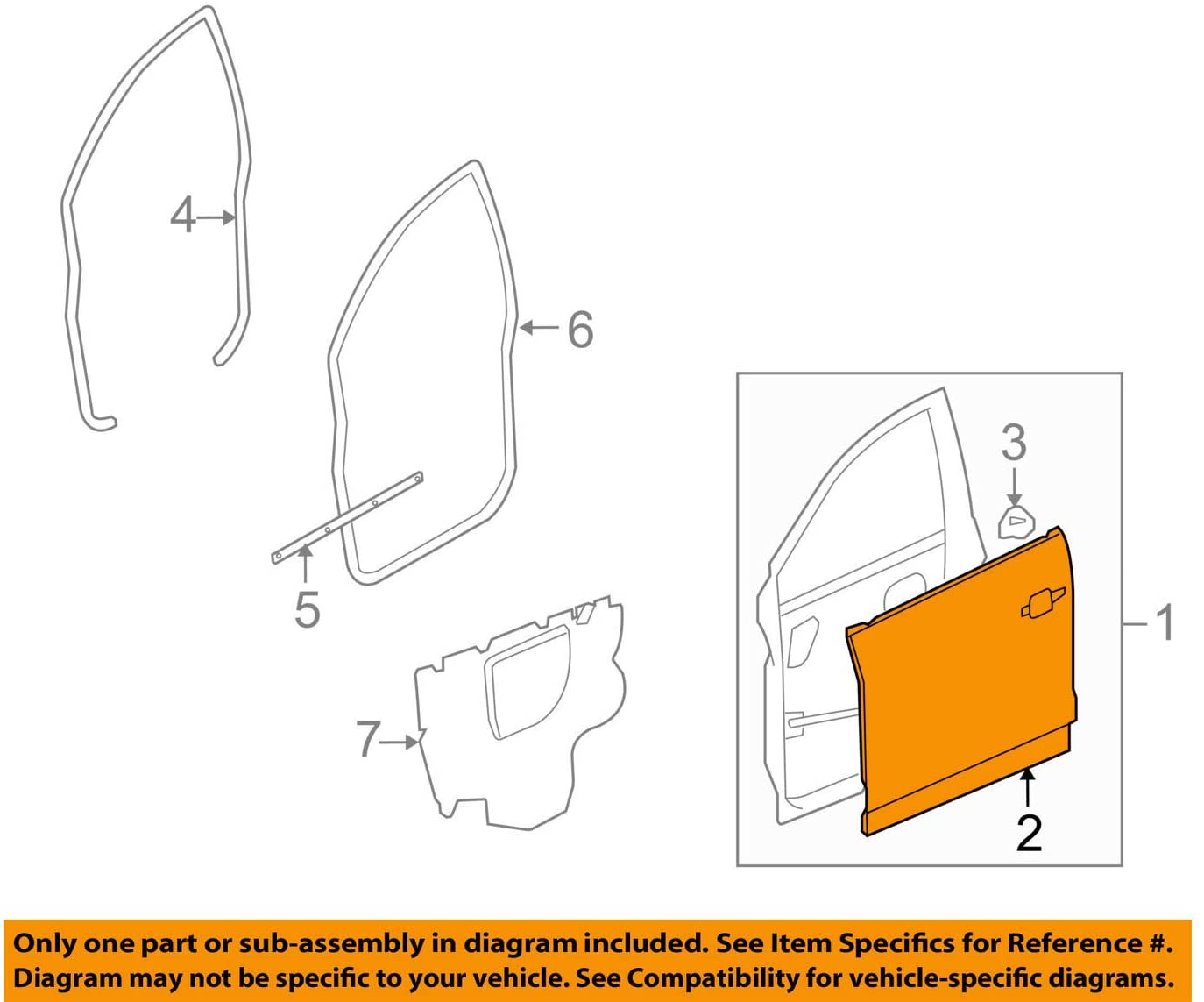 GM 20890827 PANEL,FRT S/D OTR