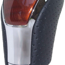 Pursuestar Black Leather Luxury Brown Wood Gear Lever Shift Knob for Toyota Alphard Crown Lexus Camry RAV4 Land Cruiser Hiace Mazda M8x1.25