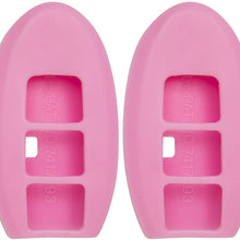 Keyless2Go Silicone Cover Protective Case for 3 Button Smart Proximity Keys for Nissan/Infiniti Vehicles with Push-Button Ignition - 2 Pack- Pink