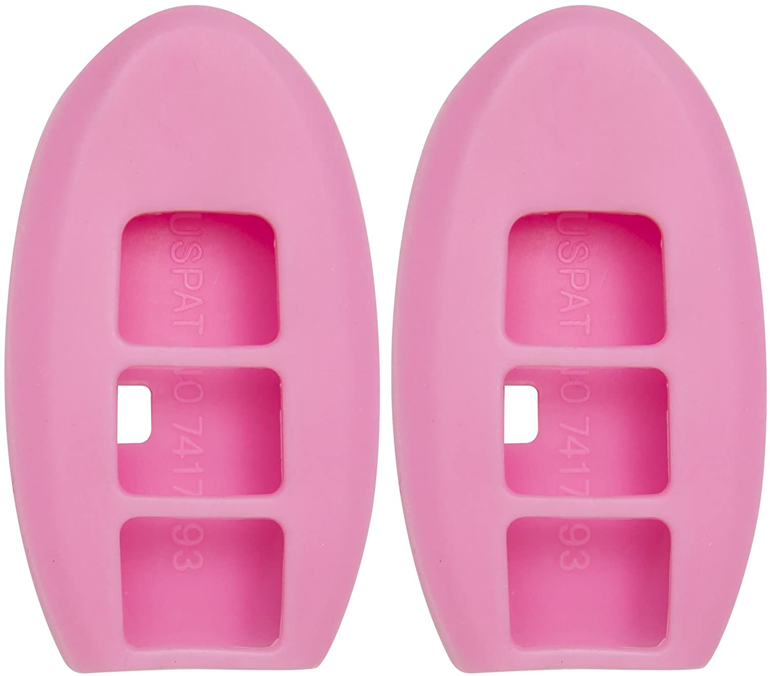 Keyless2Go Silicone Cover Protective Case for 3 Button Smart Proximity Keys for Nissan/Infiniti Vehicles with Push-Button Ignition - 2 Pack- Pink (Pink)