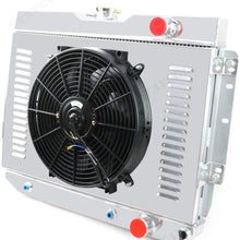 CoolingSky 4 Row All Aluminum Radiator + Fan Shroud Combo & Relay Kit for Chevy El Camino/Impala/Bel Air/Biscayne/Kingswood 1959-1965