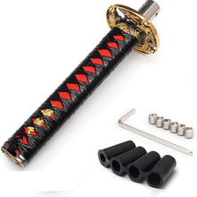 WENJTP Htostar Racing Katana Samurai Sword Shift Knob Shifter Katana Cortex disc Universal Fit for Manual Cars with Adapters Black + Black(20cm)