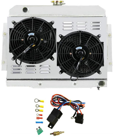 OzCoolingParts 4 Row Core Full Aluminum Radiator + 2 x 12