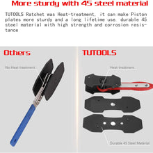 Brake caliper press, TUTOOLS caliper piston spreader, brake tools,brake caliper piston, brake caliper press ratchet with 2 extra pcs Steel Plates, Red