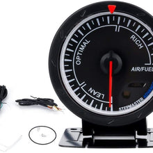 XinQuan Wang 60MM Car Air Fuel Ratio Gauge Red White Lighting Narrowband Air Fuel Ratio Meter Black Face Car Meter Auto Gauge