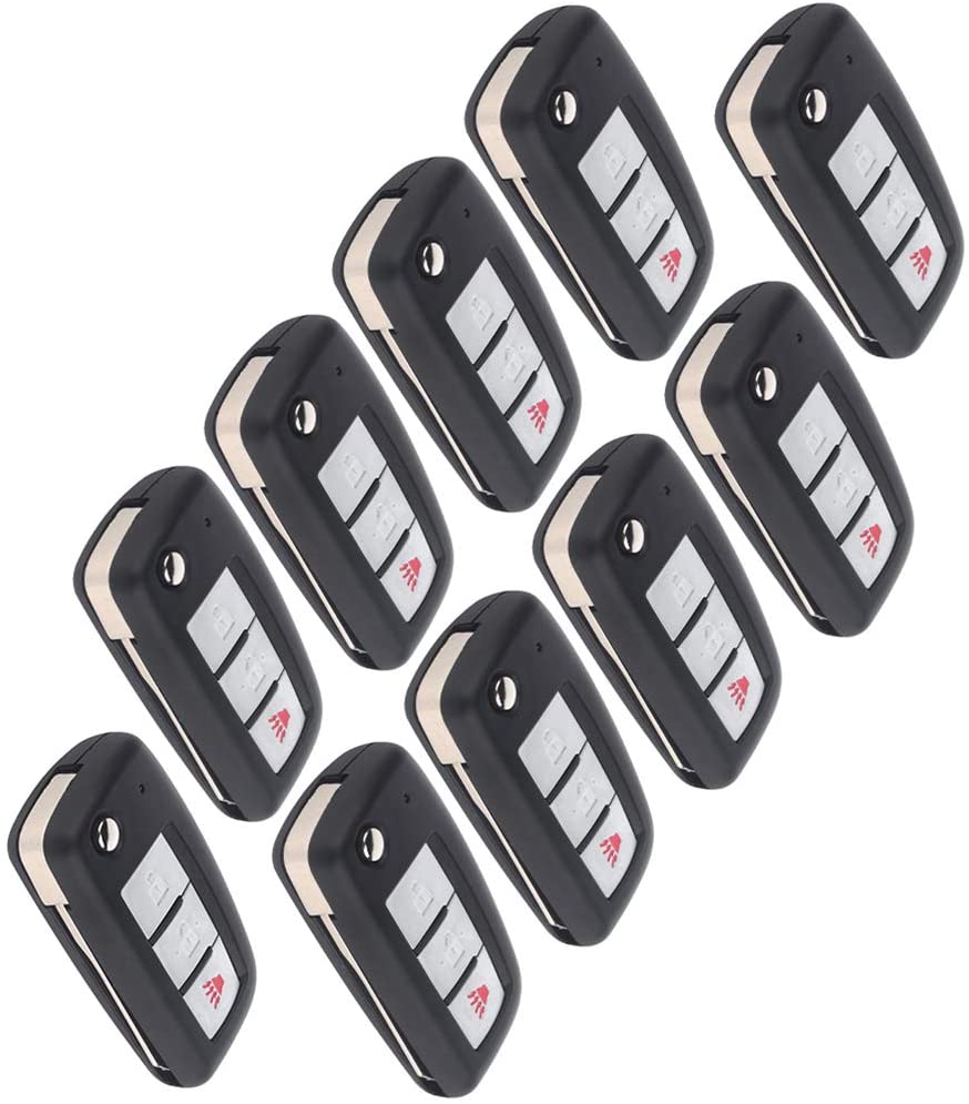 AUTOMUTO 3 Buttons Keyless Key Fob Remote Control Car key Transmitter 10X Replacement fit for Nissan Rogue 14-18 ADP12548301S