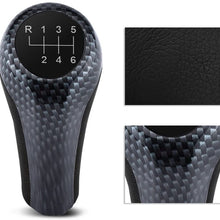 Acouto 6 Speed Car Gear Shift Knob Manual Shifter Knob Fit for BMW E90 E91 E92 X1 X3 X5 (Carbon Fiber Color)