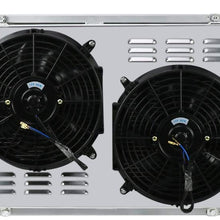 OzCoolingParts Pro 3 Row Core Aluminum Radiator + 2 x 12" Fan w/Louver Shroud + Thermostat/Relay Wire Kit for 1982-1992 83 84 85 86 87 88 89 90 91 Chevy Camaro P20 P30/Pontiac Firebird/GMC P2500 P3500