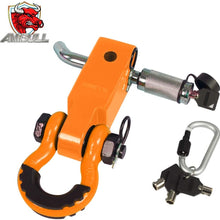AMBULL Shackle Hitch Receiver 2 Inch, with 3/4 Inch D-Ring Shackle, Locking Pin, 2 Insurance Pins, Heavy Duty Solid Recovery Kit, Red