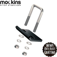 Mockins Hitch Mount Cargo Carrier Anti Rattle Hitch Tightener | The Hitch Stabilizer for 2" & 1.25" Hitches is Constructed from Heavy Duty Steel with Rust Free Coating