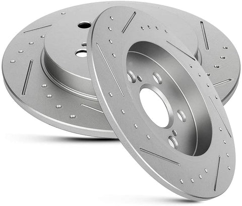 Slotted Brake Rotors Lsailon Fit for 11-17 CT0h,09-10 for Pontiac Vibe,for TOYOTA Corolla/Matrix/Prius/Prius Plug-In/Prius Prime