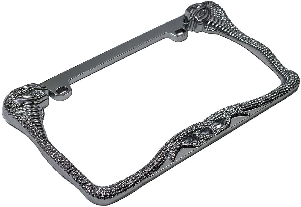 Motorup America Auto License Plate Frame Cover - Cobra Snake Fits Select Vehicles Car Truck Van SUV