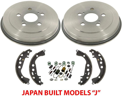 Fits 05-08 Toyota Corolla Built In Japan Models (2) Rear Brake Drums Shoes & Springs