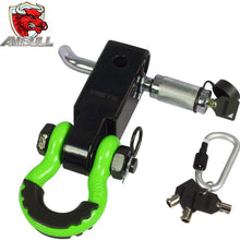 AMBULL Shackle Hitch Receiver 2 Inch, with 3/4 Inch D-Ring Shackle, Locking Pin, 2 Insurance Pins, Heavy Duty Solid Recovery Kit, Red