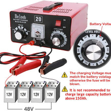 Battery Charger Automotive 48V 12V 24V 36V 60V 72V Automatic Maintain,40-150Ah 12Amp Max,Volt-Current Manually Adjusted, Clips Ammeter, for Golf Cart Car Truck RV Marine Yacht Mower AGM SLA ATV